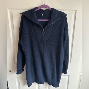 Navy Half-Zip Sweater